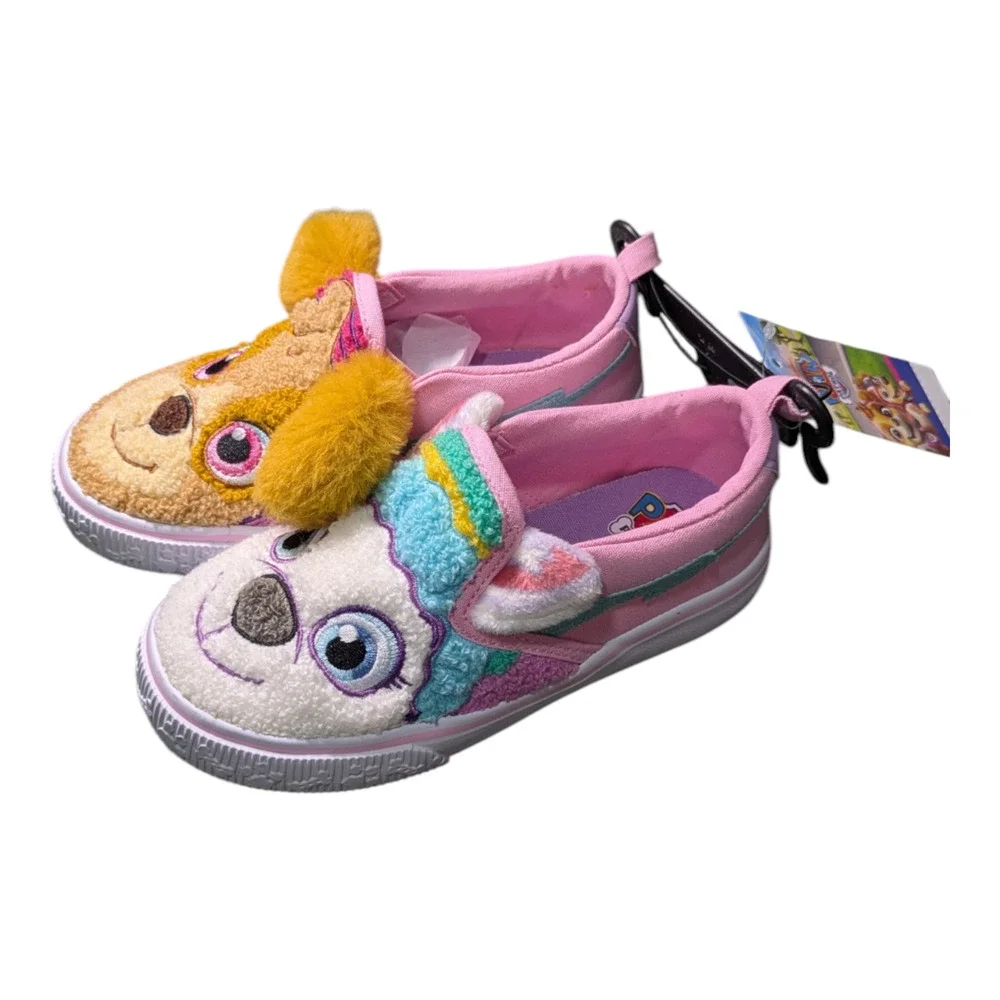 Paw Patrol Skye & Everest Toddlers' Sneakers Fuzzy 3D Ears Size 10 NWT